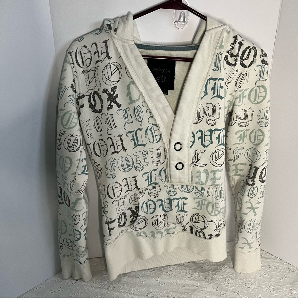 Fox girls cream “love you “ hoodie